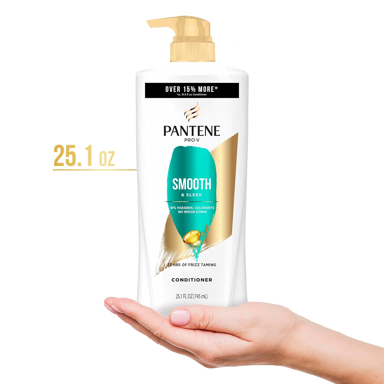 PANTENE PRO-V Smooth & Sleek Conditioner, 25.1 oz, Twin Pack and Intense Rescue Shot Treatment 0.5 oz for dry hair : Beauty & Personal Care