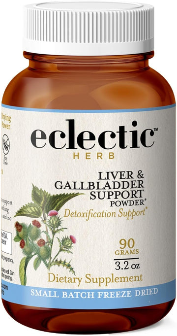 ECLECTIC INSTITUTE Raw Freeze-Dried Non-GMO Organic Liver and Gallbladder Support | Whole Food Powder with Milk Thistle, Beet Juice, Dandelion, Turmeric, Cinnamon | 90 Grams