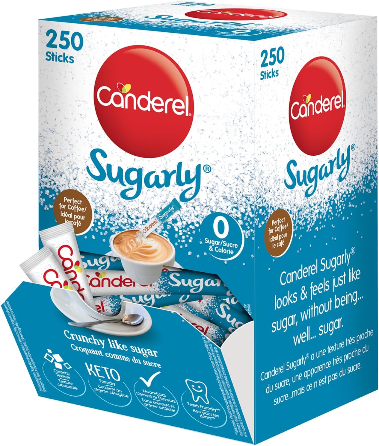 Canderel Sugarly Sticks 250G - Vegan And Keto Friendly Sugar Alternative - 1 Pack