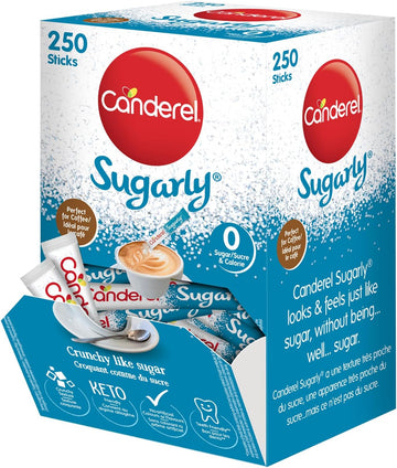 Canderel Sugarly Sticks 250G - Vegan And Keto Friendly Sugar Alternative - 1 Pack