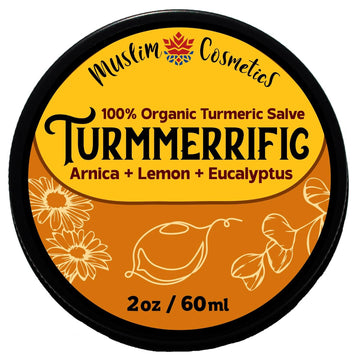Organic Turmeric Salve | Arnica & White Turmeric Balm | Ginger + Lemon + Eucalyptus Rub | Moisturizer|| Made In Canada - Muslim Cosmetics - Turmmerrific 2Oz