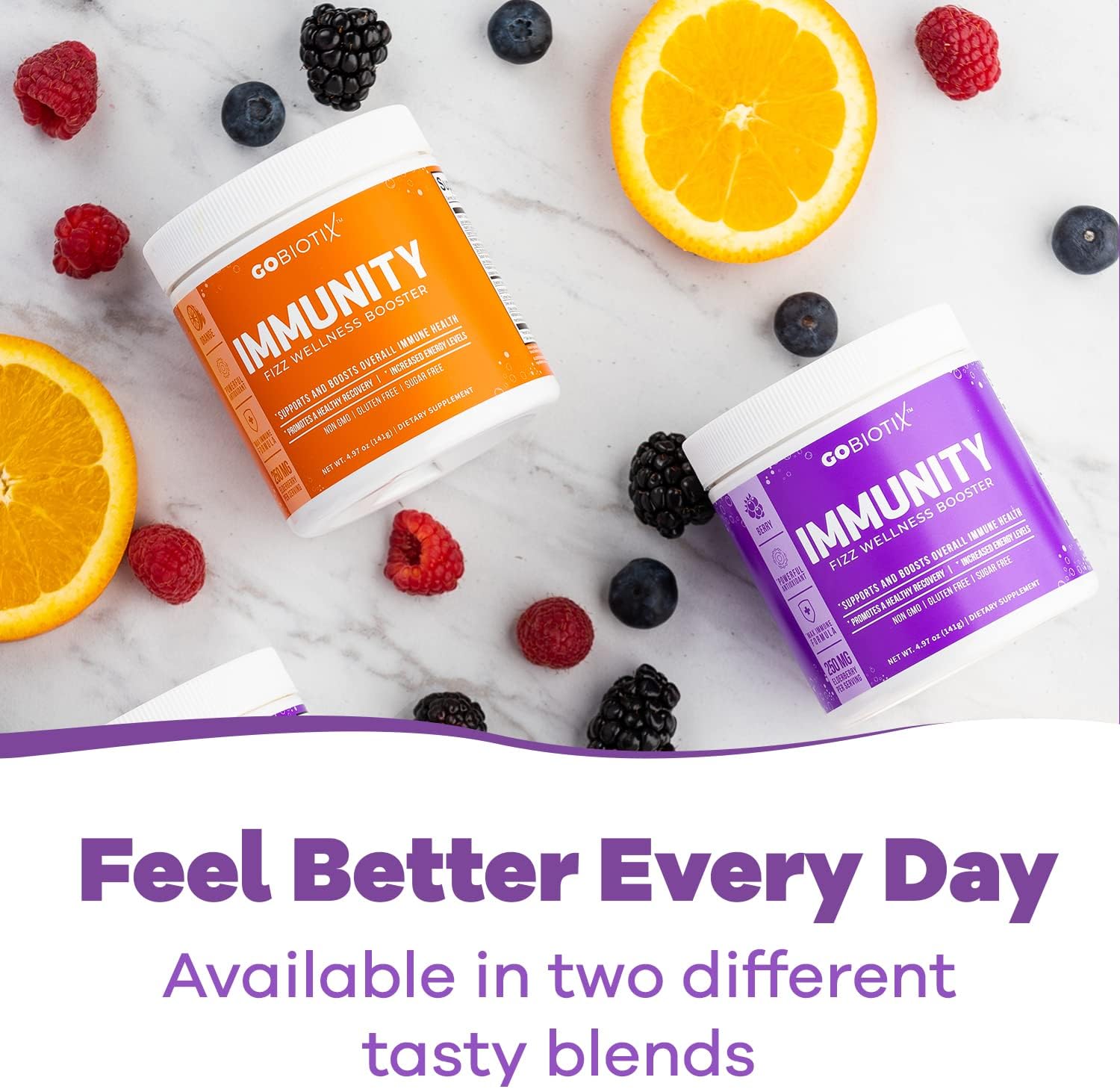 Gobiotix Vitamin C - Immune Defense Support Supplement - Immunity Powder Wellness Booster - Vegan Superfood - Elderberry, Turmeric, B12 Vitamin Supplement, Non-Gmo And Sugar Free (Berry) : Health & Household
