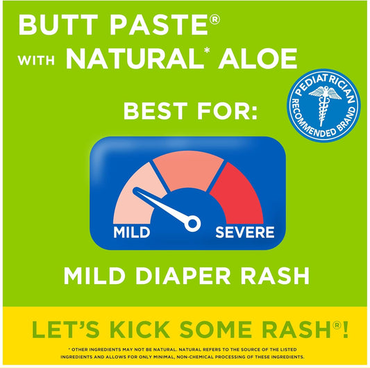 Boudreaux'S Butt Paste With Natural* Aloe Diaper Rash Cream, Ointment For Baby, 4 Oz Tube
