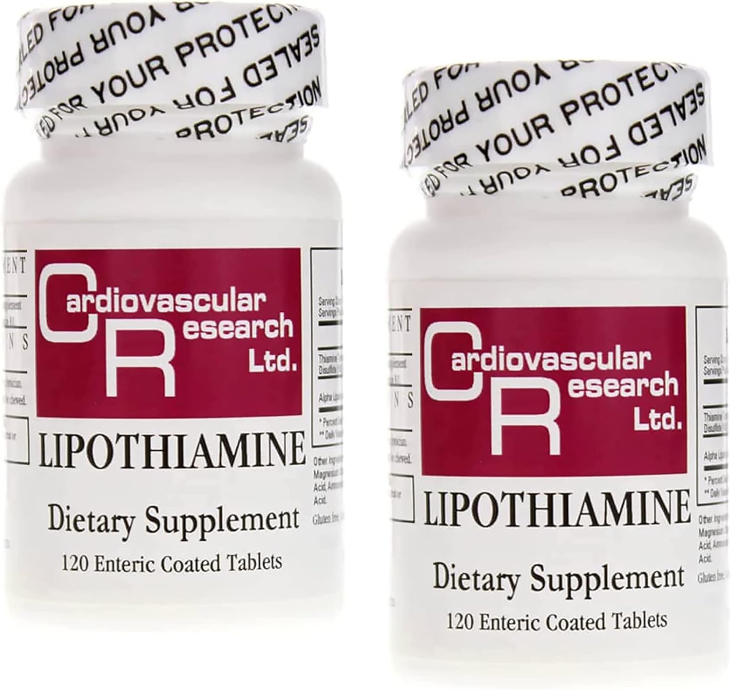 Cardiovascular Research Lipothiamine B1 Supplement 240 Tablets - Vitamin B1 Now With Alpha Lipoic Acid - 2 X 120 Count : Health & Household
