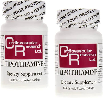 Cardiovascular Research Lipothiamine B1 Supplement 240 Tablets - Vitamin B1 Now With Alpha Lipoic Acid - 2 X 120 Count : Health & Household
