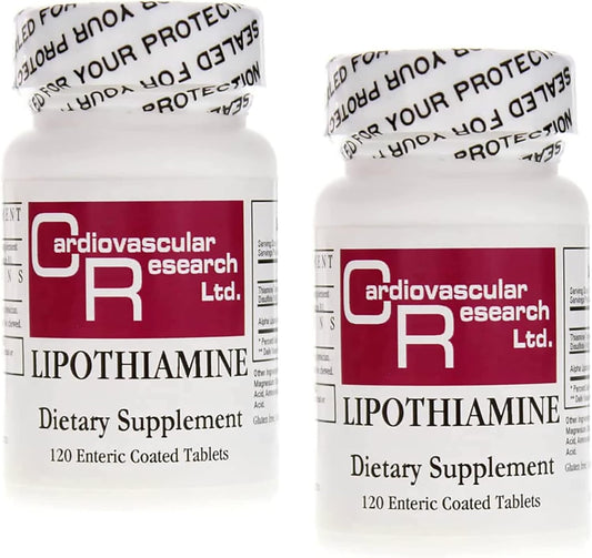 Cardiovascular Research Lipothiamine B1 Supplement 240 Tablets - Vitamin B1 Now With Alpha Lipoic Acid - 2 X 120 Count : Health & Household