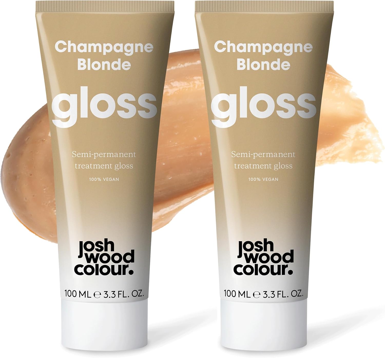 Josh Wood Hair Gloss (Champagne Blonde) - Semi-Permanent Gloss, Adds Warm And Golden Tones, Refreshes And Conditions Hair Colour - Lasts Up To 6 Washes - 100% Vegan - Cream (100Ml X 2)