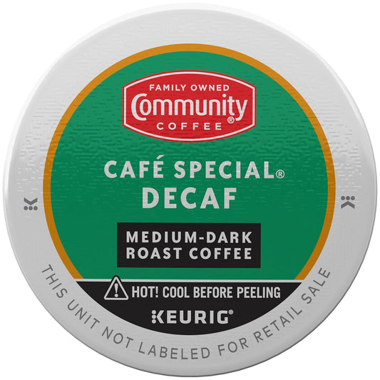 Community Coffee Café Special Decaf, Medium-Dark Roast, Single-Serve Keurig K-Cup Pods, 32 Count (Pack Of 1)
