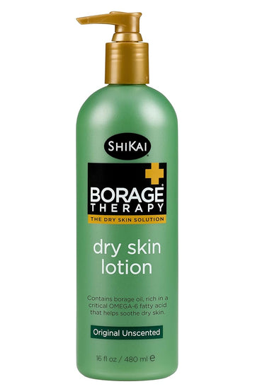 ShiKai Borage Therapy Dry Skin Lotion Body Moisturizer (16 oz) Unscented Skincare | Hydrating Lotion for Dry Hands & Body | With Oatmeal & Shea Butter