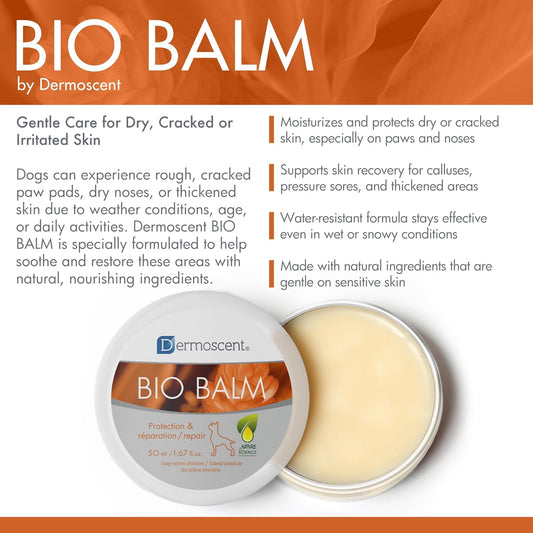 Dermoscent | Bio Balm | Dog Paw Balm | Organic Moisturizer For Paw Pads, Nose & Elbow | Itchy Dog Skin Relief | Soothes Sensitive Paws | 50Ml