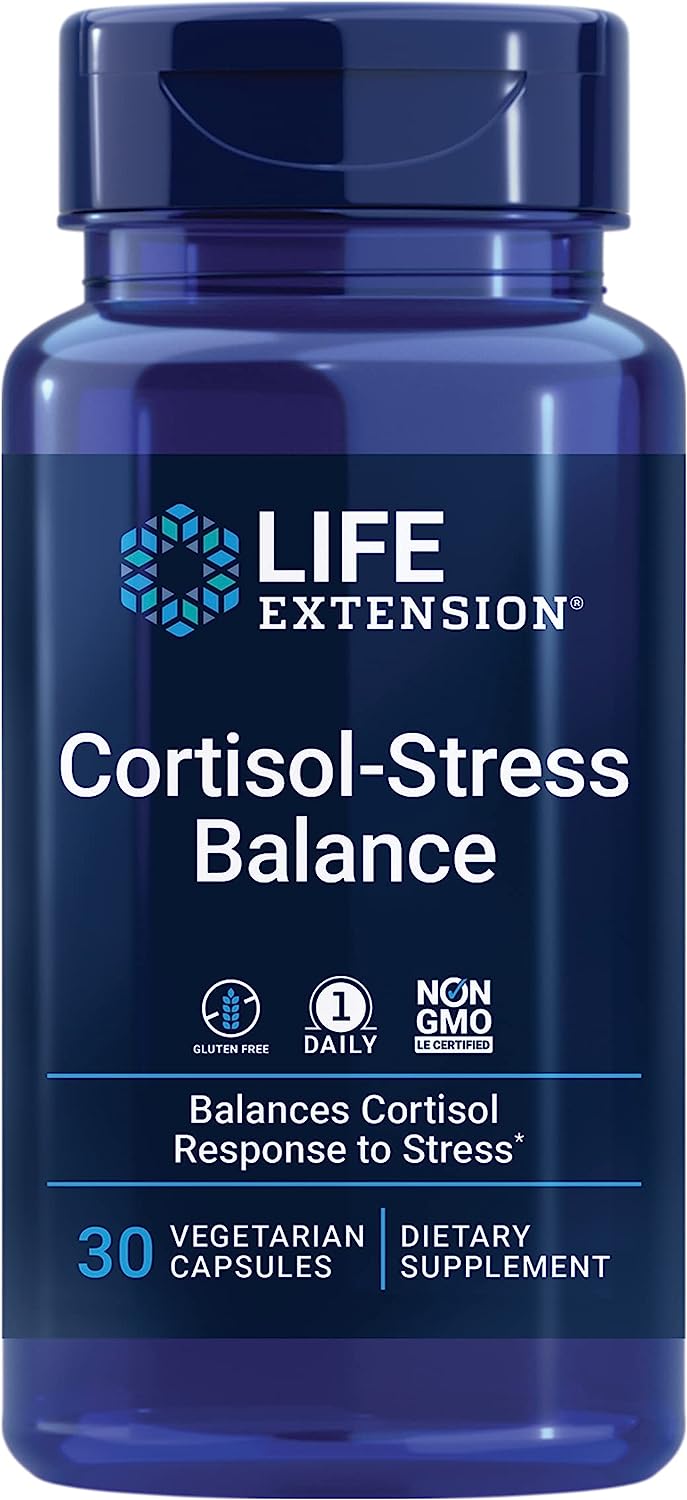 Life Extension Cortisol-Stress Balance - Plant Extracts With Green Tea Extract To Support Already-Healthy Levels Of Stress Hormone Cortisol - Non-Gmo, Gluten-Free  30 Vegetarian Capsules