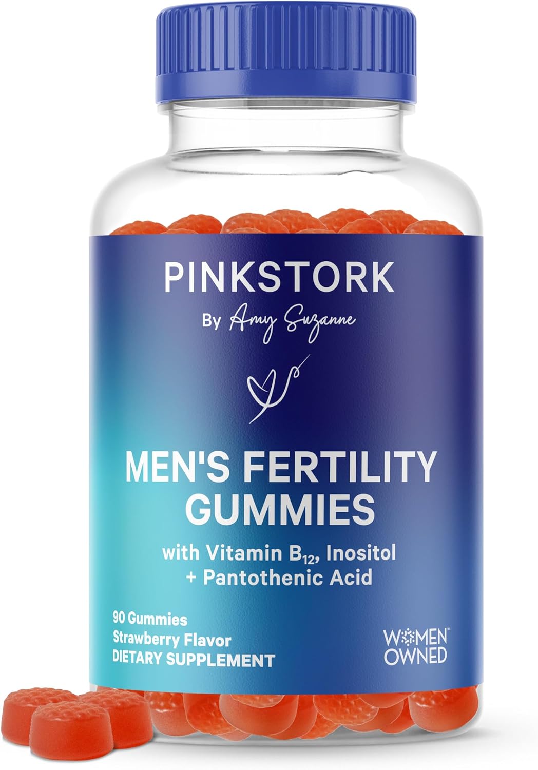 Blue Stork Fertility Supplement Gummies For Men - Male Prenatal Vitamins, Conception Support For Him - Reproductive Health, Hormonal Balance & Motility - 90 Count