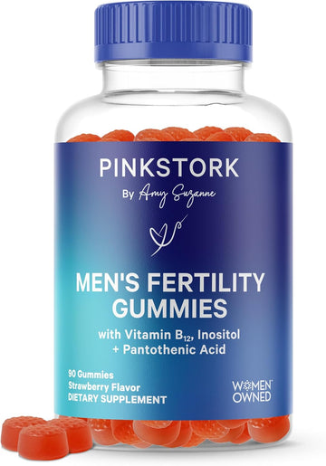 Blue Stork Fertility Supplement Gummies For Men - Male Prenatal Vitamins, Conception Support For Him - Reproductive Health, Hormonal Balance & Motility - 90 Count