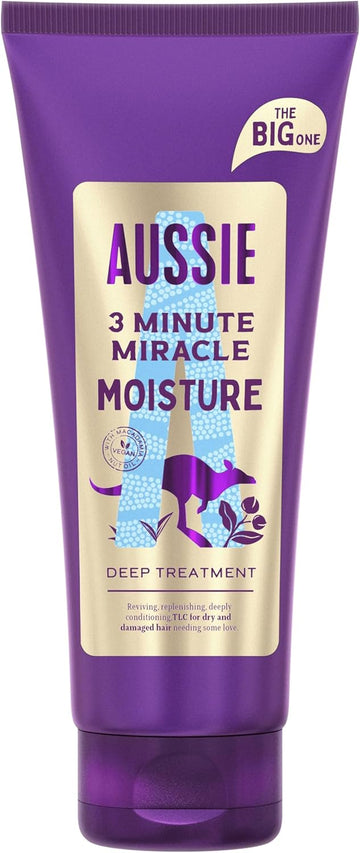 Aussie Deeep Moisture Hair Mask, Vegan Hair Treatment - For Very Dry, Thick And Curly Hair - With Avocado Oil, Jojoba Oil And Macadamia Nut Oil, 300Ml