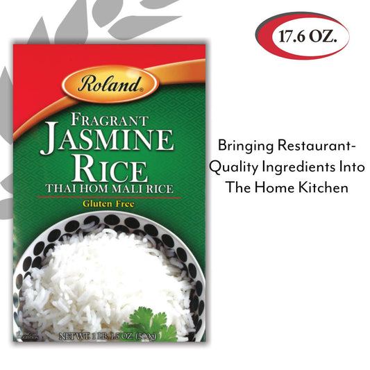 Roland Foods Fragrant Jasmine Rice From Thailand, 17.5 Ounce, Pack Of 12