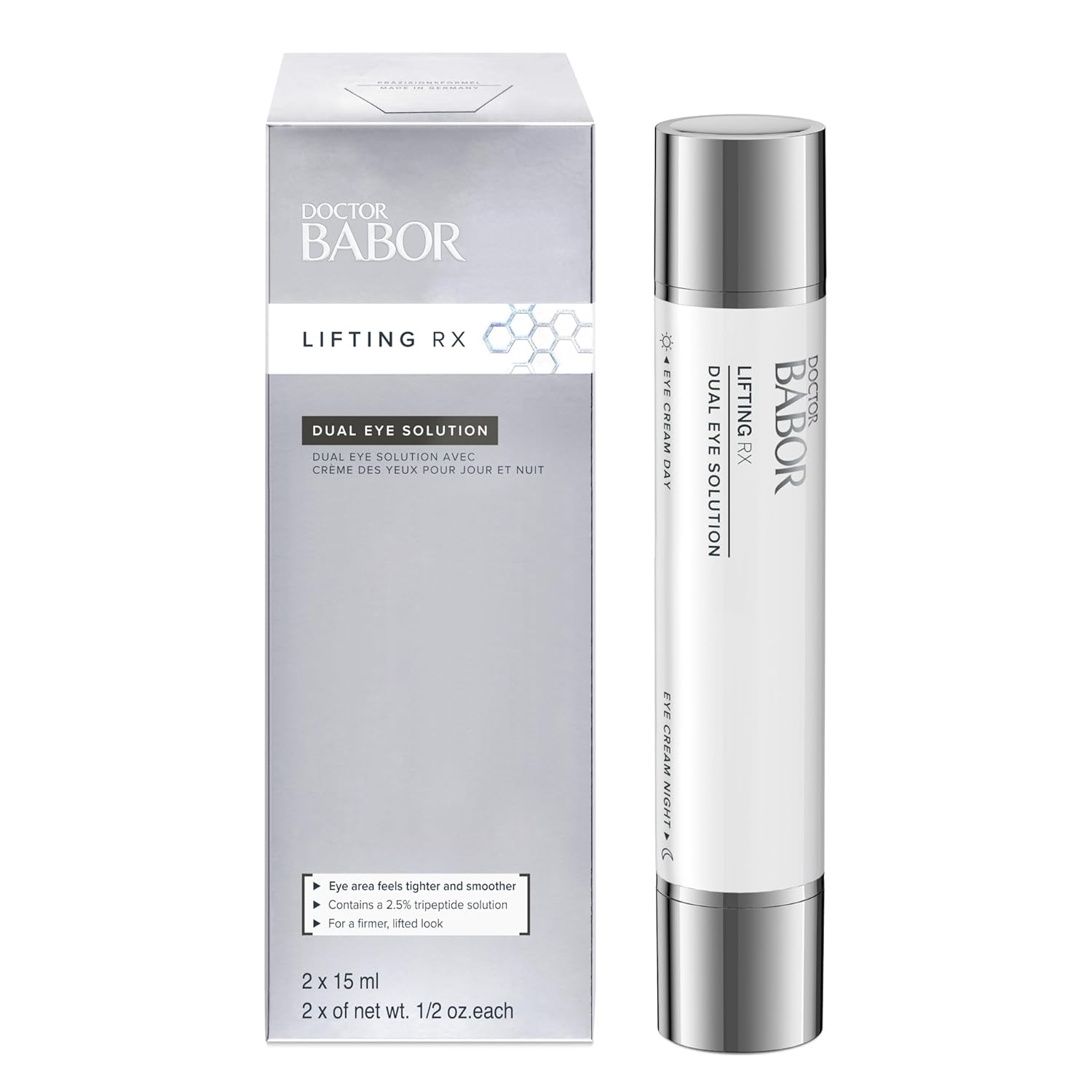 Babor Doctor Lifting Rx Dual Eye Solution, Morning & Night Eye Cream, Day Boost Complex Smooths & Firms, Night Recharge Complex Reduces Dark Circles & Under-Eye Bags, Target Crow'S Feet & Wrinkles