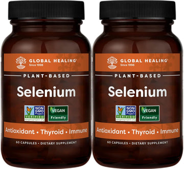 Global Healing Center Selenium 200mcg 2-Pack,Pure Selenium Supplement