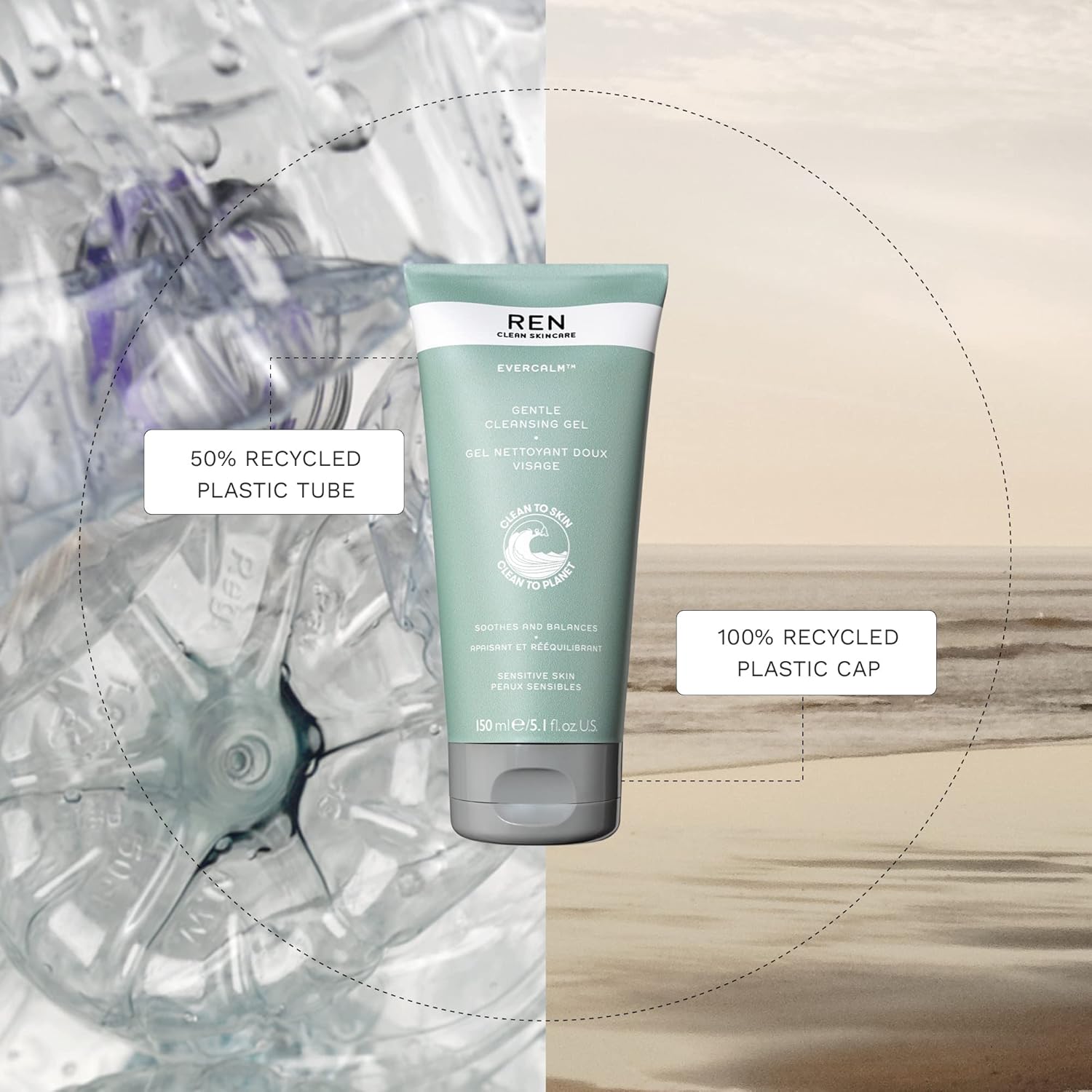 Ren Evercalm Cleansing Gel, 150 Ml : Beauty & Personal Care
