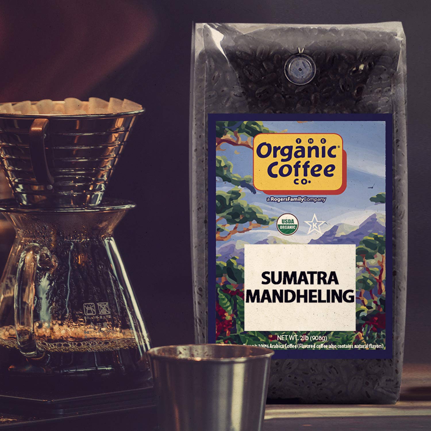 The Organic Coffee Co. Whole Bean Coffee - Sumatra Mandheling (2lb Bag), Medium Roast, USDA Organic : Roasted Coffee Beans : Grocery & Gourmet Food