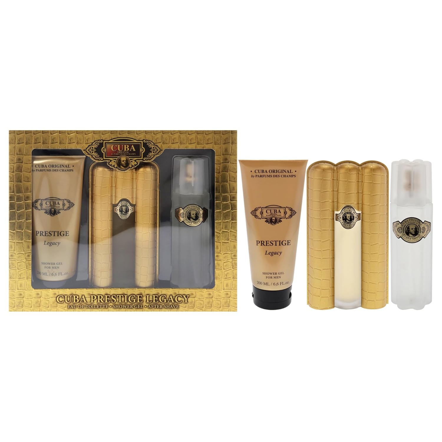 Cuba Prestige Legacy For Men - 3 Pc Gift Set 3Oz Edt Spray, 6.6Oz Shower Gel, 3.3Oz After Shave