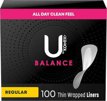 U By Kotex Balance Daily Wrapped Panty Liners, Light Absorbency, Regular Length, 100 Count (Packaging May Vary)