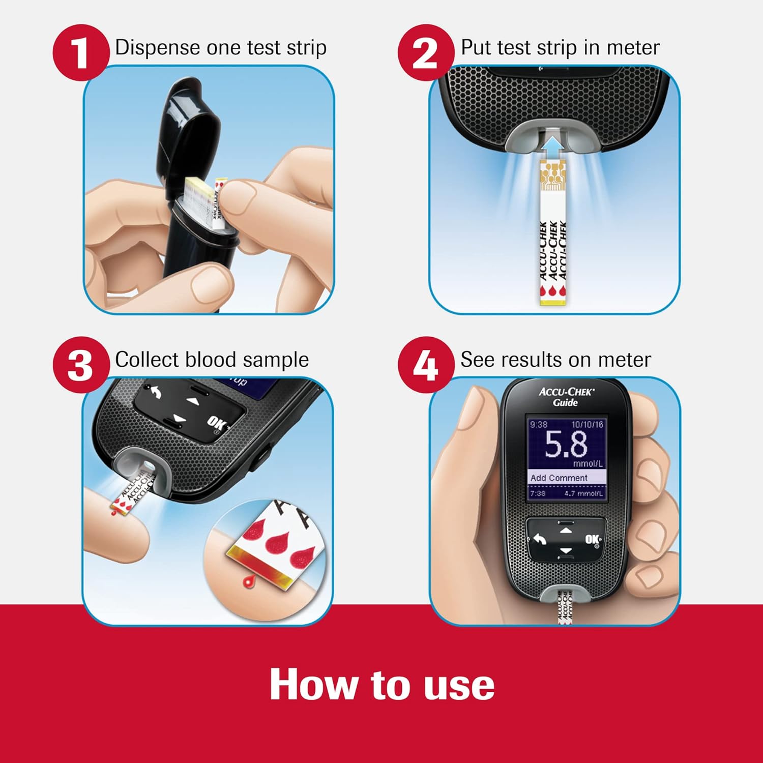 Accu-Chek Guide Diabetes Meter For Diabetic Blood Glucose Monitoring (Meter Only) : Health & Household