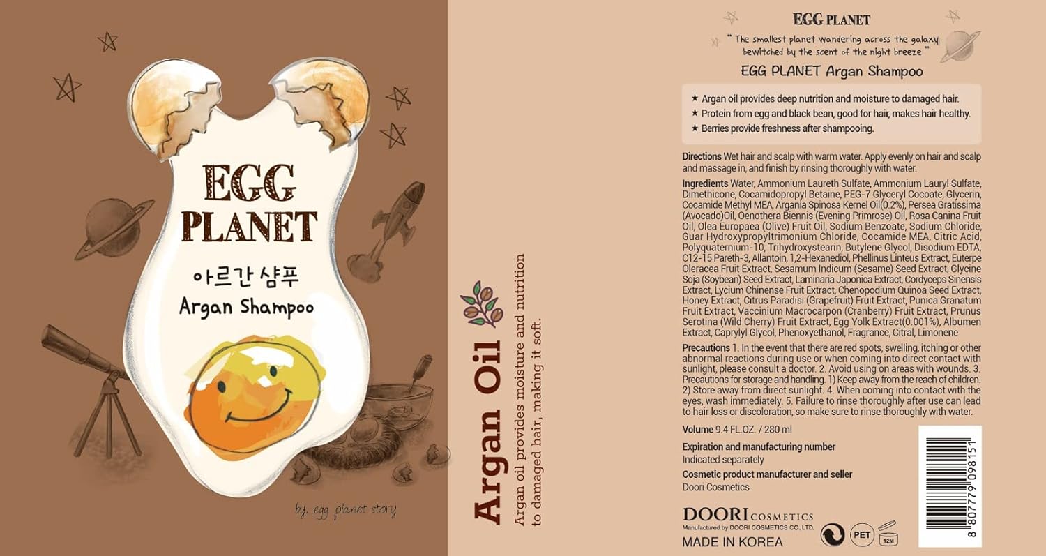 Daeng Gi Meo Ri - Egg Planet Argan Shampoo 9.4 FL OZ/280ml : Beauty & Personal Care