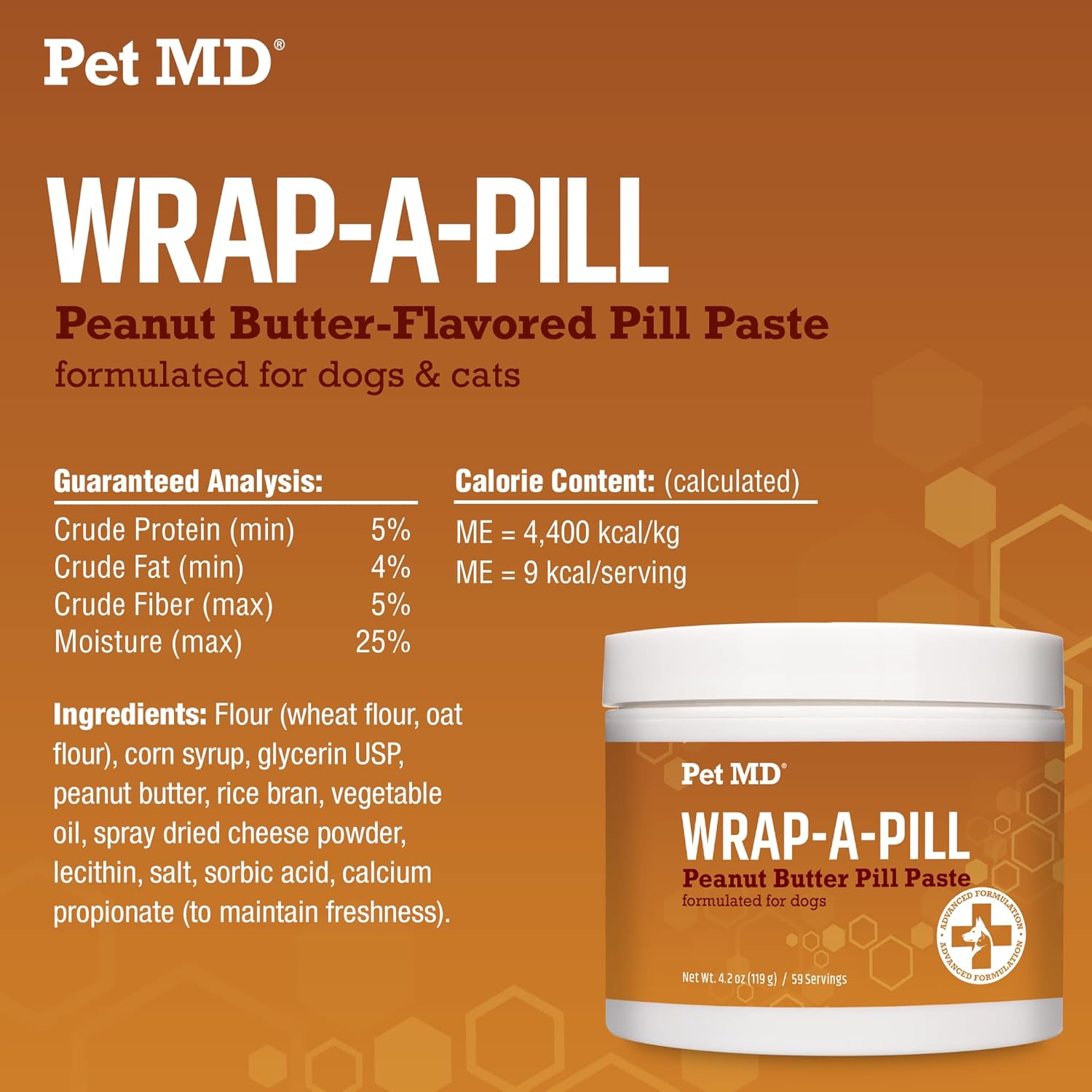 Pet MD Wrap-A-Pill Variety Pack - Peanut Butter Pill Paste, Cheese & Bacon, & Bacon Flavored Pill Paste for Dogs - 4.2 oz each : Pet Supplies