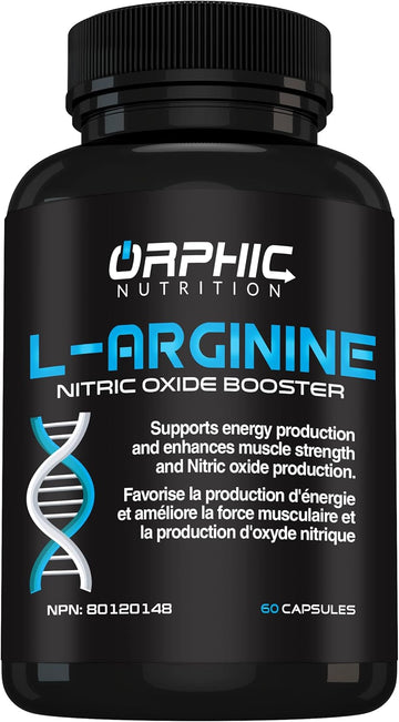 Orphic Nutrition L Arginine Supplement For Men 1000Mg+ - 60 Capsules - L Citrulline And Nitric Oxide Supplement To Support Muscle Health, Exercise Endurance, Vascularity, Heart Health, Energy Levels