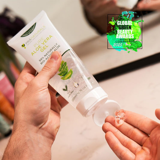 Pranaturals Pure Aloe Vera Gel 200Ml – Soothing & Hydrating, Rich In Vitamins, For Bug Bites And Minor Burns, For All Skin Types, Cruelty-Free & Vegan (Pack Of 3)