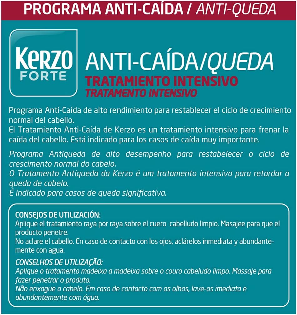 Kerzo Forte Tratamiento Intensivo Anticaída 14 X 5Ml Conditioner