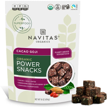 Navitas Organics Superfood Power Snacks, Cacao Goji, 16 Oz. Bag, 23 Servings - Organic, Non-Gmo, Gluten-Free