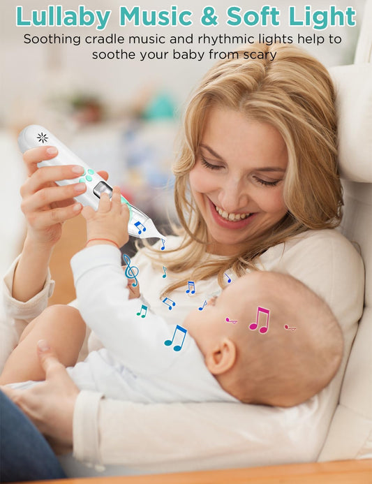 Electric Nasal Aspirator for Baby - Baby Nose Sucker Cleaner Baby Essentials with 3 Suction Levels, Music and LED Light Soothing Music Functions, Automatic Mucus Nose Cleaner Machine
