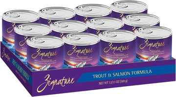 Zignature Trout & Salmon Formula Wet Dog Food 13oz, case of 12