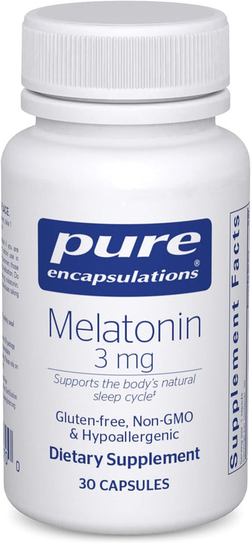 Pure Encapsulations Melatonin 3 Mg - Antioxidant Supplement To Support Natural Sleeping & Relief Of Occasional Sleeplessness - For Natural Sleep Support* - 30 Capsules