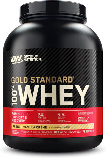 Optimum Nutrition Gold Standard 100% Whey Protein Powder, French Vanilla Creme, 5 Pound (Packaging May Vary)