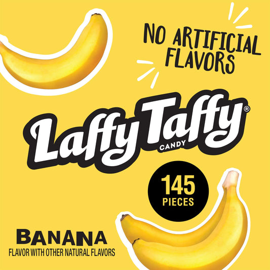 Laffy Taffy Candy, Banana Flavor, Individually Wrapped Candy (145 Pieces)