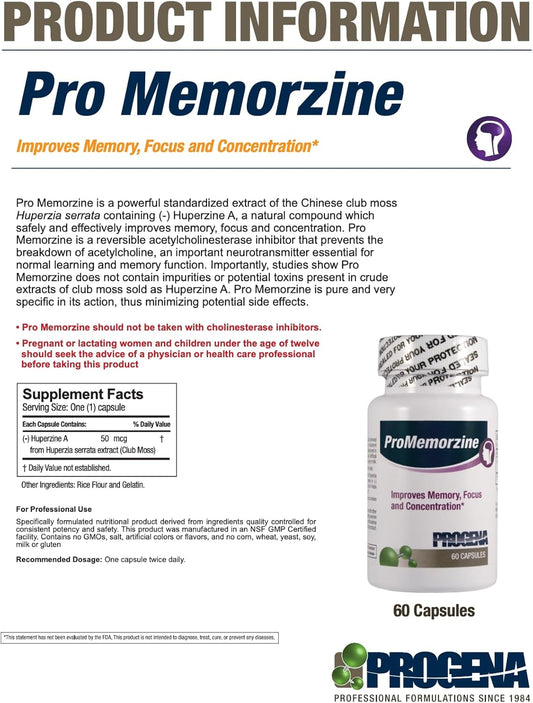 Buy Progena - Promemorzine - Memory Support Complex (60 Capsules) On  Free Shipping On Qualified Orders