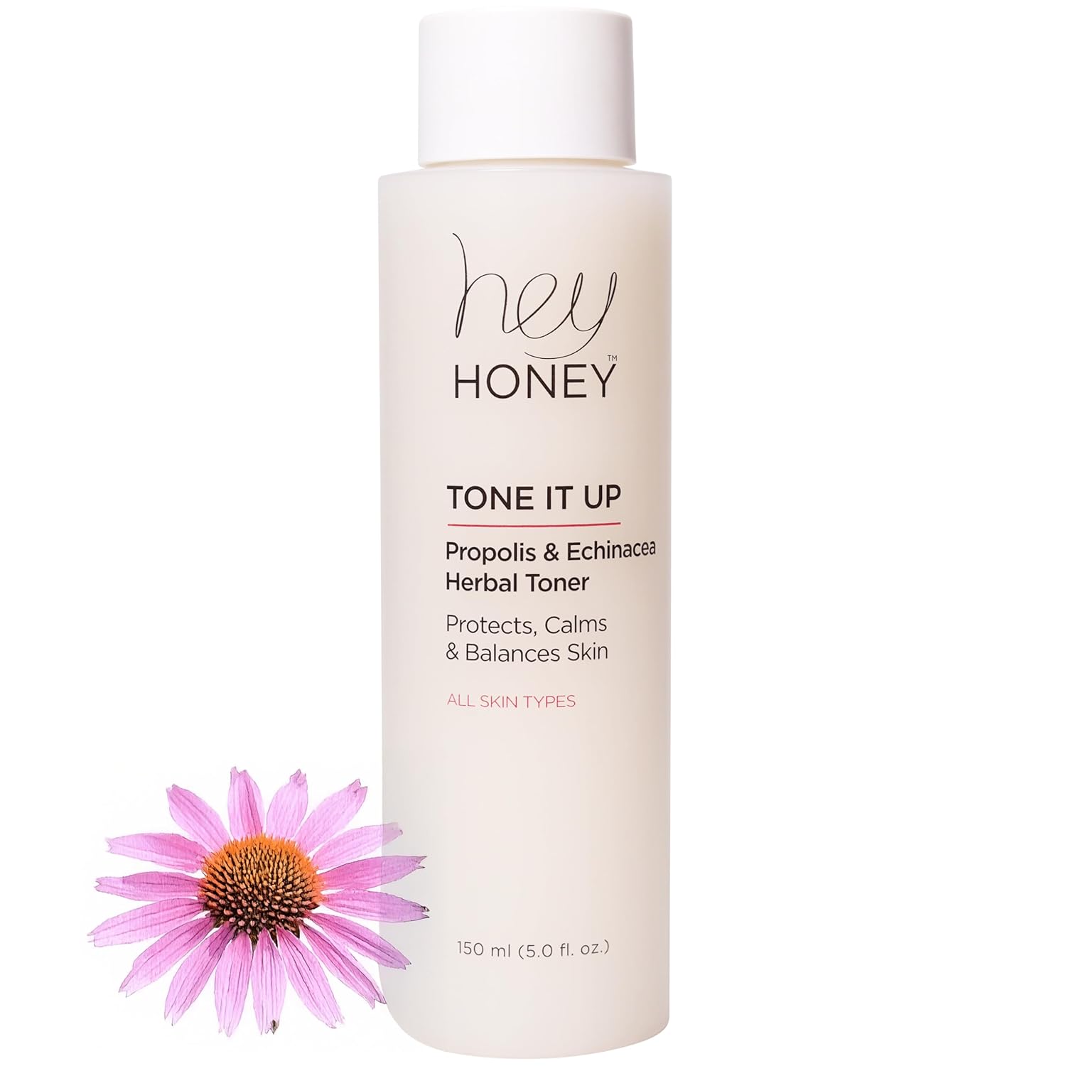 Hey Honey Tone It Up Facial Toner With Propolis Echinacea & Niacinamide | Soothes Skin Redness Hydrates & Restores Skin Barrier | Alcohol-Free Toner For Sensitive & Rosacea-Prone Skin | 5.0 Oz