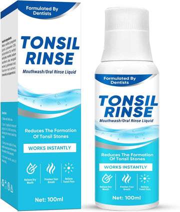 Tonsil Stone Remover, Natural Ingredients Mouthwash Or Oral Rinse Liquid To Help Soothe Tonsils, Fast Effectively Soothe Dry Mouth & Freshens Breath Tonsil Stone Mouthwash, Smell Fresh