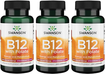 Swanson Vitamin B-12 Lozenges 1000 Mcg 250 Lozenges (3 Pack)