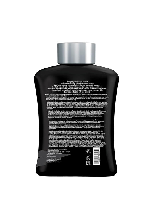 Hempz Hydroblack 50X Black Bronzer - Herbal Moisturizing Self Tanning Lotion For Tanning Beds, Beach, Sun 13.5 Fl Oz