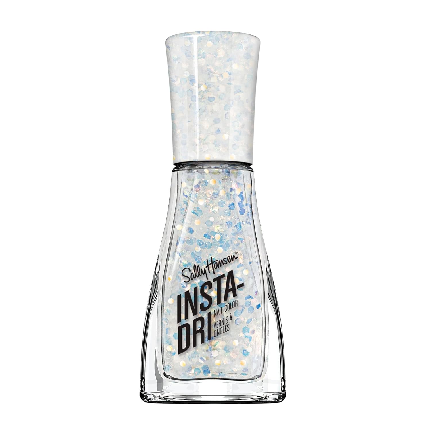 Sally Hansen Insta-Dri®,Twinkle Twinkle, Quick Dry, Long Lasting, Streak-Free Shine, White Glitter Nail Polish