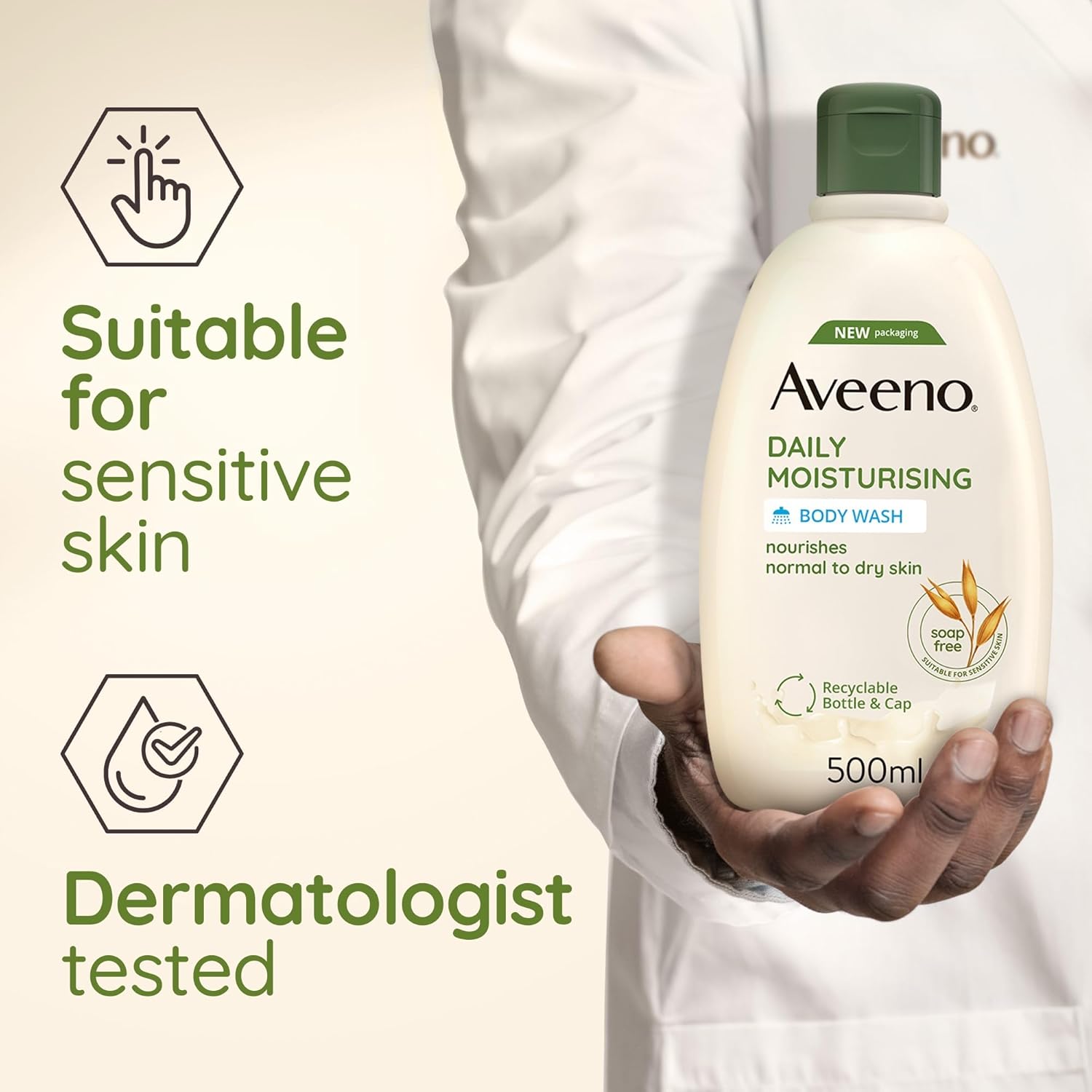 Aveeno Daily Moisturising Body Wash (1x 500ml), Gentle Wash with Soothing Colloidal Oatmeal, Nourishing Body Cleanser for Sensitive and Normal to Dry Skin : Amazon.co.uk: Beauty