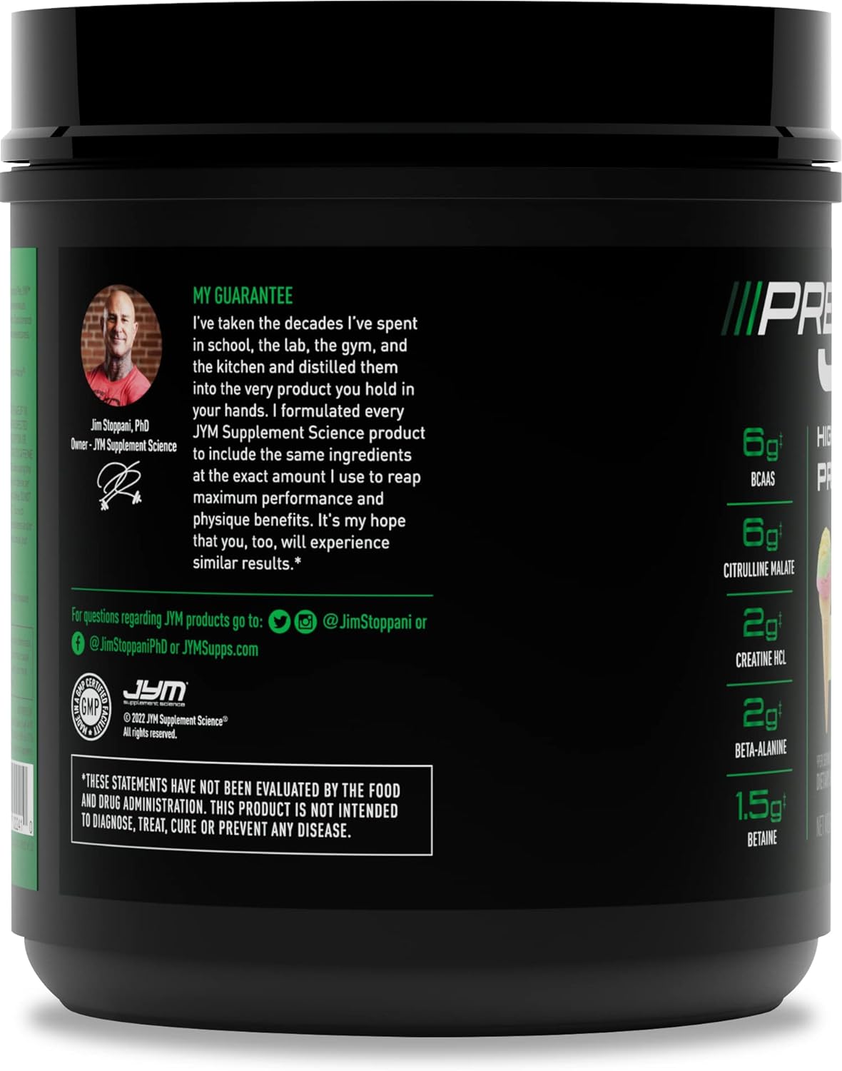 JYM Supplement Science Pre Jym Rainbow Sherbet, 30 Servings, Rainbow Sherbet, 1.8 Pound (Pack of 1) : Health & Household