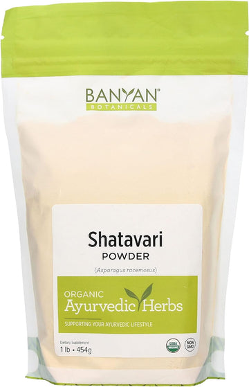 Banyan Botanicals Organic Shatavari Powder ? Asparagus racemosus ? Ayurvedic Herb for Vata & Pitta, Balanced Female Hormones, Energy, Vitality & More* ? 1. ?? Non-GMO Sustainably Sourced Vegan F