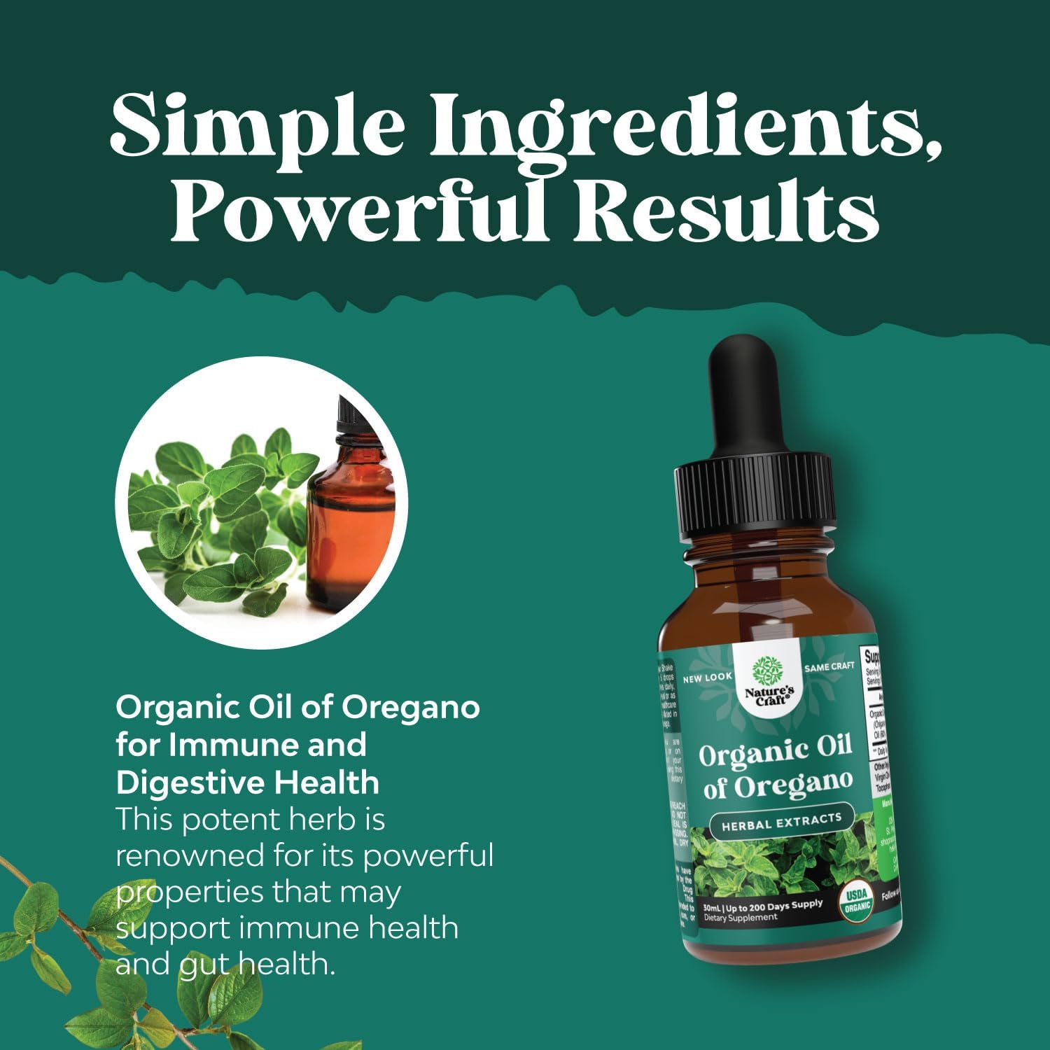 Oregano Oil Organic Liquid Drops for Adults and Kids - Super Concentrated USDA Organic Oil of Oregano Drops for Immune Support and Digestive Health - Vegan Non GMO 100% Pure : Health & Household