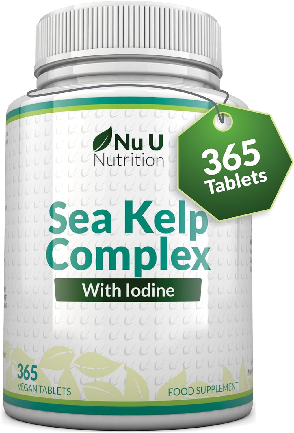 Sea Kelp Tablets 2000mg - 365 Vegan Tablets - 1 Year Supply - High Strength Iodine Supplement from Natural Source - Wild Harvested Seaweed - Non GMO - Iodine Supports Normal Thyroid Function