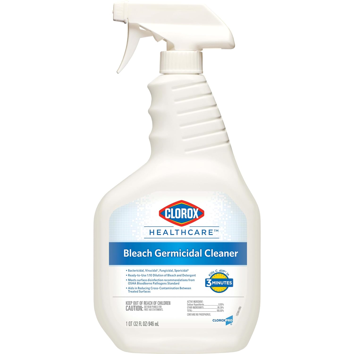 Clorox Healthcare Bleach Germicidal Cleaner Spray, 32 Fl Oz (Package May Vary)