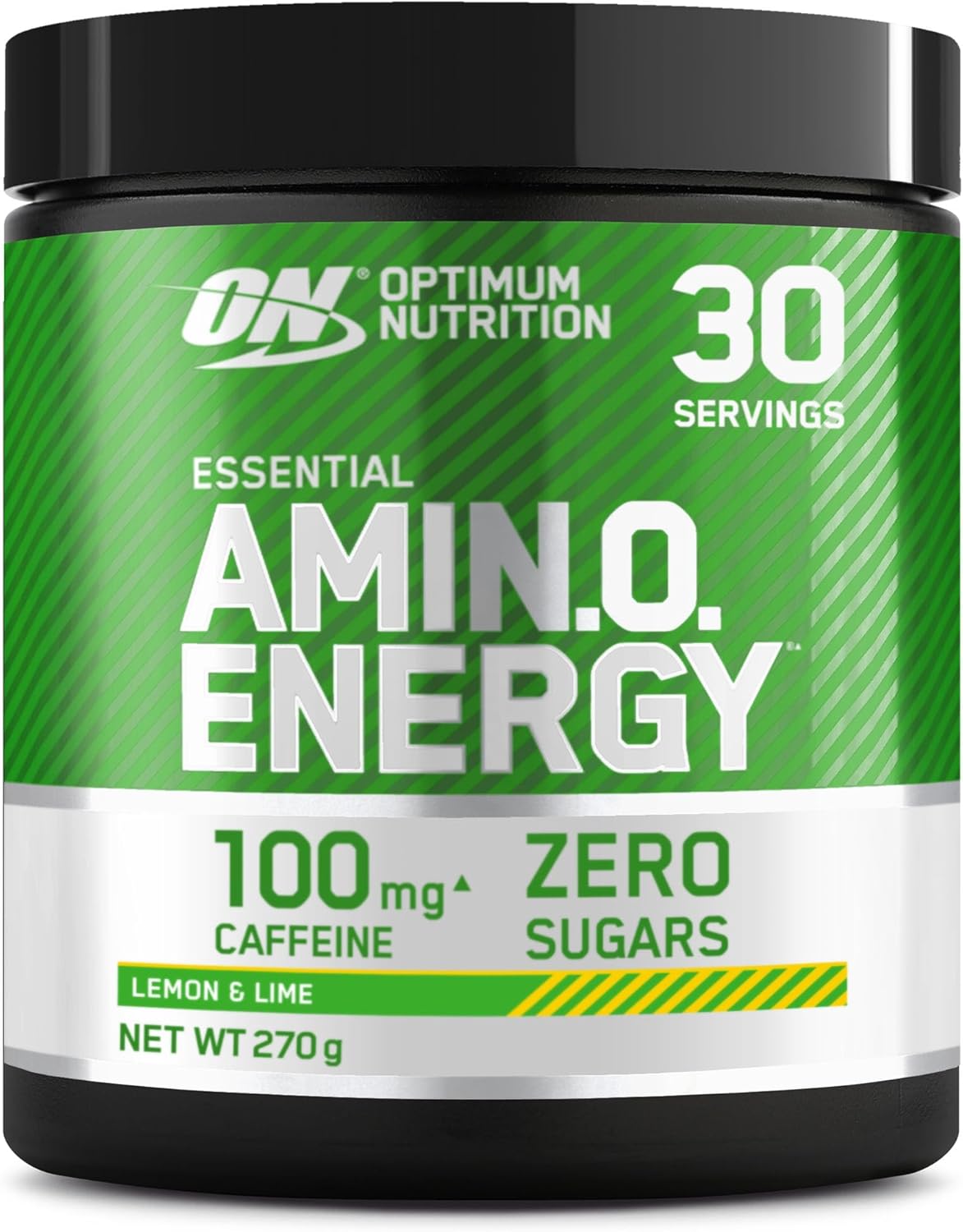 Optimum Nutrition Amino Energy Pre Workout Powder, Energy Drink With Amino Acids, Bcaa, L-Glutamine And L-Leucine, Food Supplement With Vitamin C And Caffeine, Lemon Lime Flavour, 30 Servings, 270 G